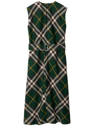 Check Motif Wool Midi Dress - Burberry - Modalova