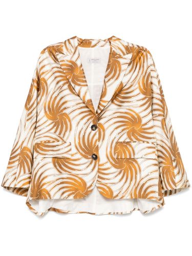 Printed Silk Caban Jacket - Alberto Biani - Modalova