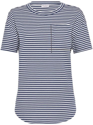 Jersey Striped T-Shirt - Brunello Cucinelli - Modalova