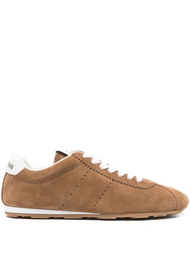 Plume Suede Leather Sneakers - Miu Miu - Modalova