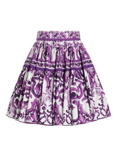 Maiolica Print Cotton Skirt - Dolce & Gabbana - Modalova