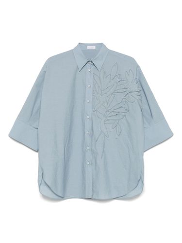 Embroidered Cotton Shirt - Brunello Cucinelli - Modalova