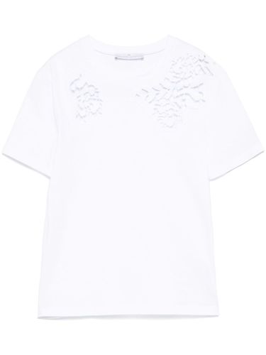 Lace Detail Cotton T-Shirt - Ermanno Scervino - Modalova