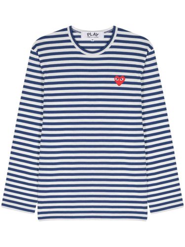 Red Heart Striped T-Shirt - COMME DES GARÇONS PLAY - Modalova