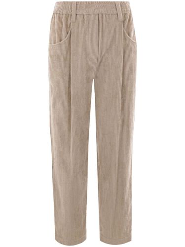 Corduroy Velvet Baggy Trousers - Brunello Cucinelli - Modalova