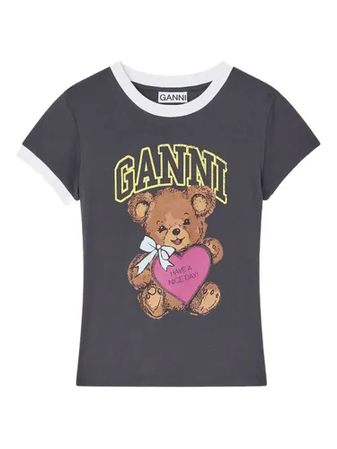 GANNI Bear Organic Cotton T-Shirt - GANNI - Modalova