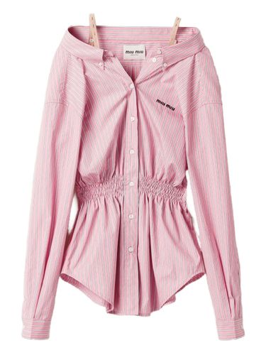 Miu Miu Striped Cotton Mini Dress - Miu Miu - Modalova