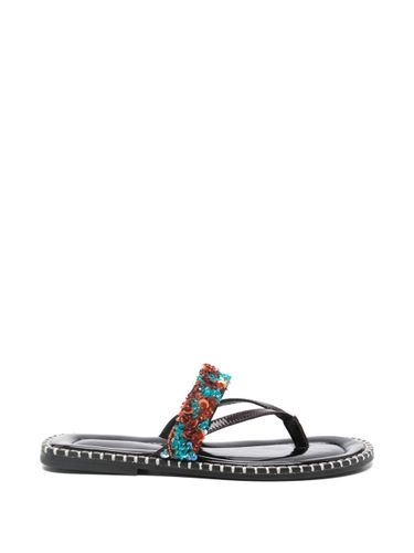 Embroidered Leather Thong Sandals - Dries Van Noten - Modalova