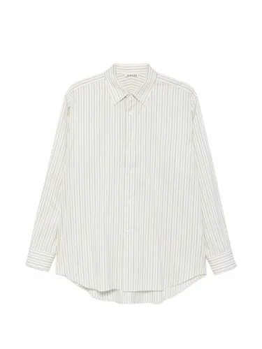 Cotton And Silk Striped Shirt - AURALEE - Modalova