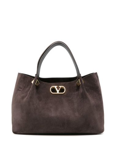 Vlogo Signature Large Suede Leather Tote - Valentino Garavani - Modalova
