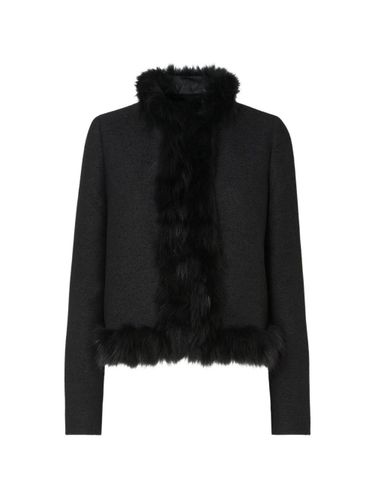 Fendi Shearling Trim Wool Jacket - Fendi - Modalova