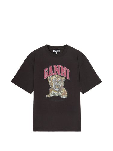 GANNI Printed Cotton T-Shirt - GANNI - Modalova