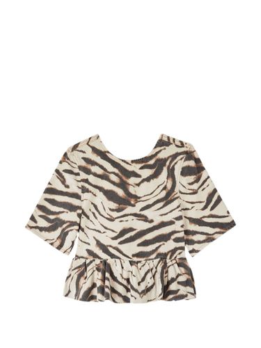 Zebra Print Organic Cotton Top - GANNI - Modalova