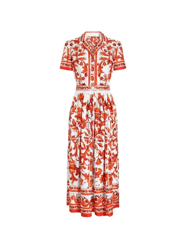 Maiolica Print Silk Maxi Dress - Dolce & Gabbana - Modalova