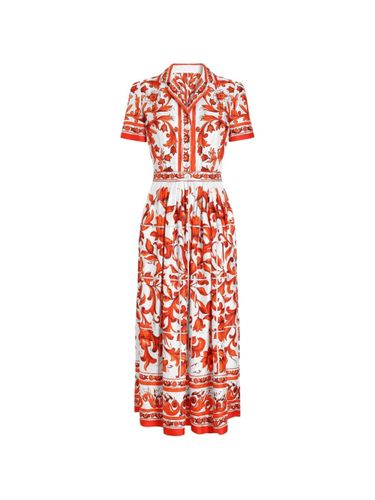 Maiolica Print Silk Maxi Dress - Dolce & Gabbana - Modalova