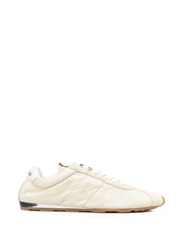 Plume Nylon And Leather Sneakers - Miu Miu - Modalova