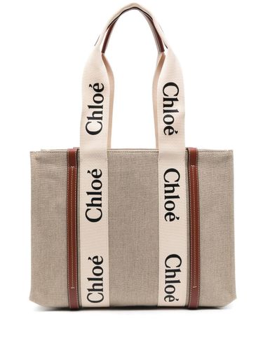 Chloé Woody Medium Linen Tote - Chloé - Modalova