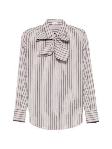Striped Cotton Shirt - Brunello Cucinelli - Modalova