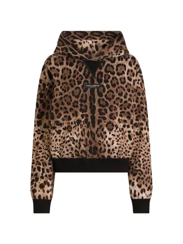 Leo Print Cotton Hoodie - Dolce & Gabbana - Modalova