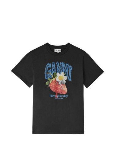 GANNI Printed Cotton T-Shirt - GANNI - Modalova