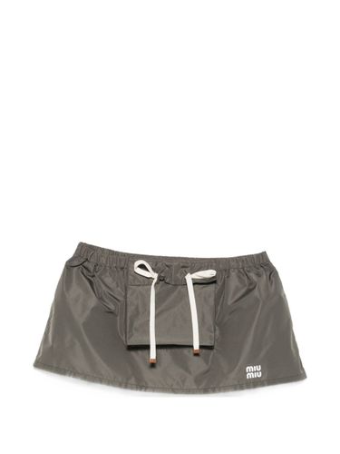 Miu Miu Logo Mini Skirt - Miu Miu - Modalova