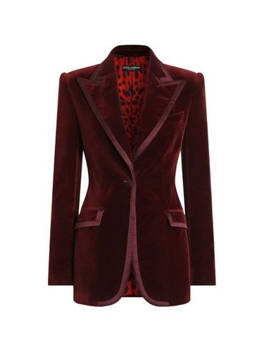 Velvet Single-Breasted Jacket - Dolce & Gabbana - Modalova