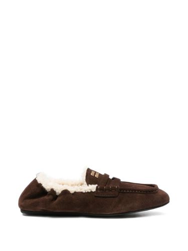 Miu Miu Ruches Leather Loafers - Miu Miu - Modalova