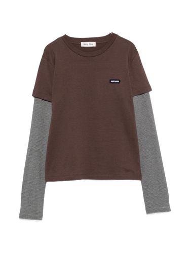 Miu Miu Layered Cotton T-Shirt - Miu Miu - Modalova
