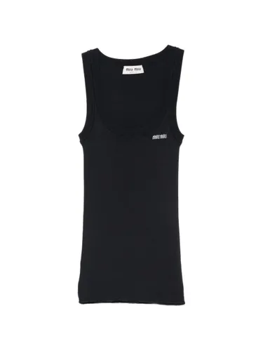 Miu Miu Logo Cotton Tank Top - Miu Miu - Modalova