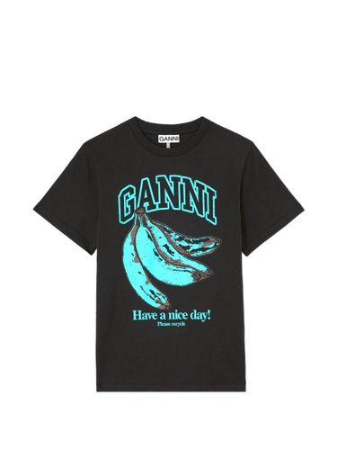 GANNI Printed Cotton T-Shirt - GANNI - Modalova