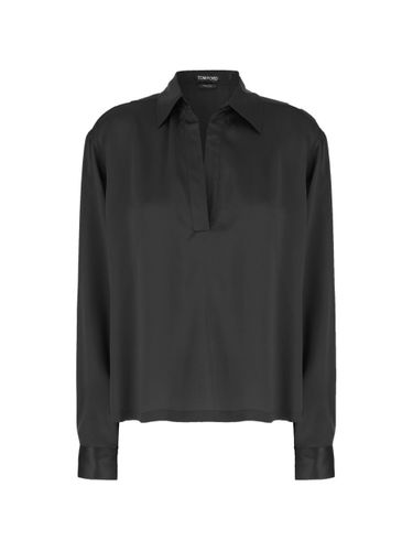 Tom Ford Silk Satin Polo Shirt - Tom Ford - Modalova