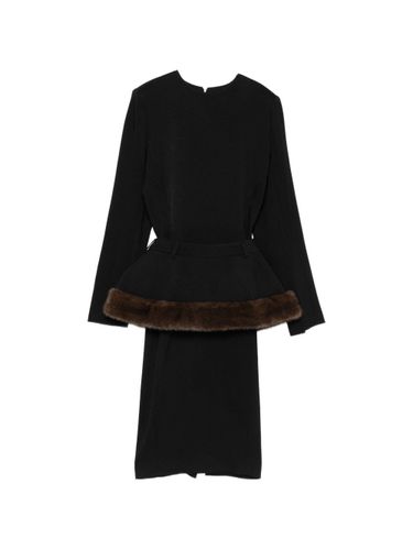 Belted Faux Fur Trimmed Midi Dress - Stella McCartney - Modalova