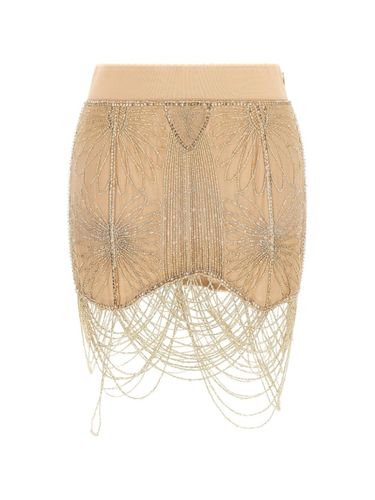 Mini Skirt With Beaded Fringes - The Attico - Modalova