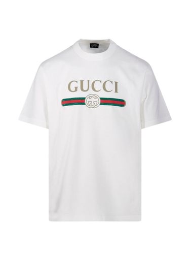 Gucci Logo Cotton T-Shirt - Gucci - Modalova