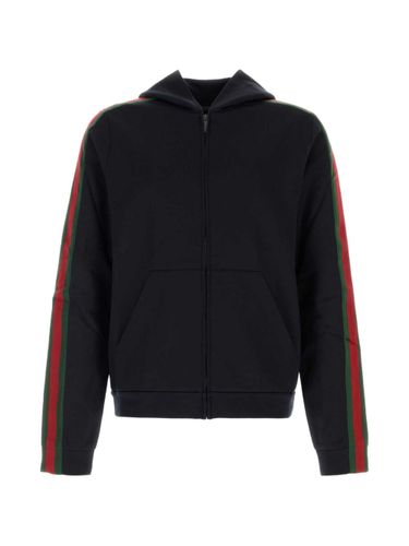 Web Detail Cotton And Silk Hoodie - Gucci - Modalova