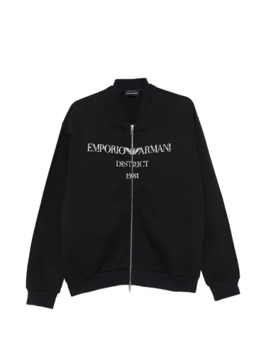 Logo Cotton Bomber Jacket - Emporio Armani - Modalova