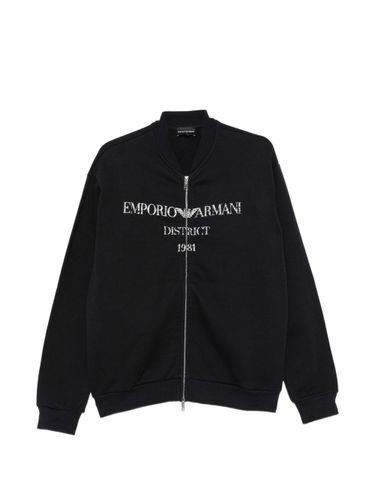 Logo Cotton Bomber Jacket - Emporio Armani - Modalova