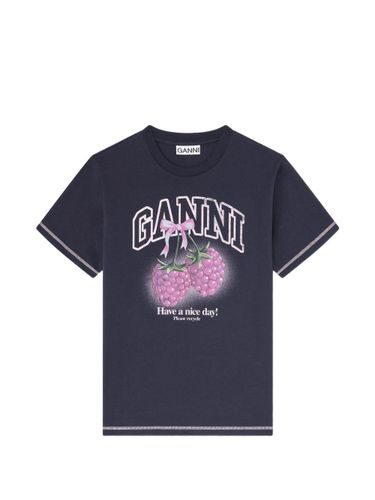 GANNI Raspberry Cotton T-Shirt - GANNI - Modalova