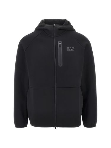 Logo Zipped Sweatshirt - EA7 EMPORIO ARMANI - Modalova