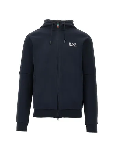 Cotton Blend Hoodie - EA7 EMPORIO ARMANI - Modalova