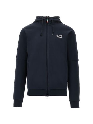 Cotton Blend Hoodie - EA7 EMPORIO ARMANI - Modalova