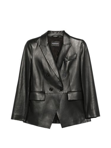 Leather Blazer Jacket - Emporio Armani - Modalova