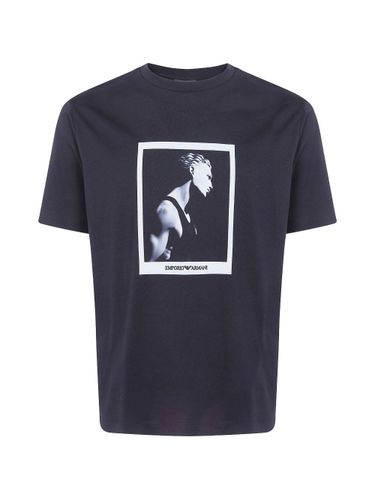 Printed Cotton T-Shirt - Emporio Armani - Modalova