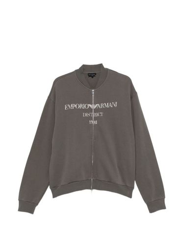 Logo Cotton Bomber Jacket - Emporio Armani - Modalova