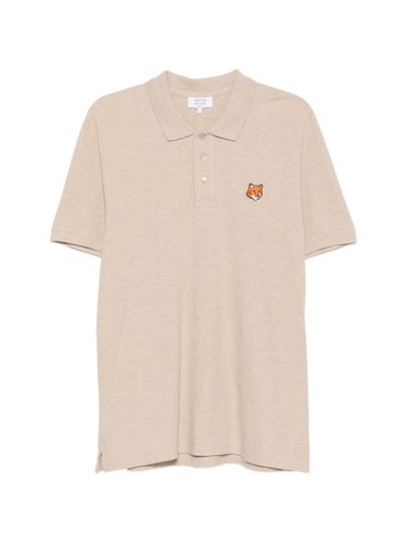 Fox Head Cotton Polo Shirt - MAISON KITSUNE' - Modalova