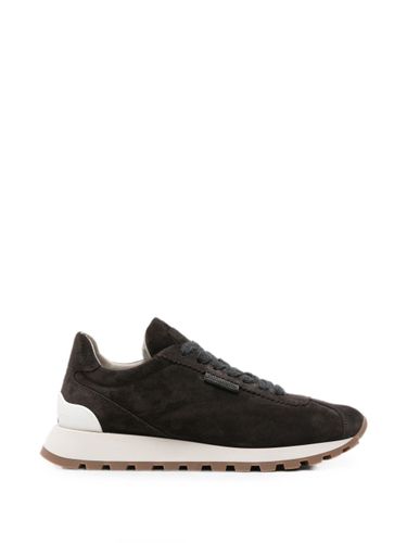 Suede Leather Sneakers - Brunello Cucinelli - Modalova