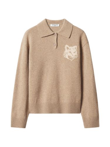 Fox Head Wool Polo Jumper - MAISON KITSUNE' - Modalova
