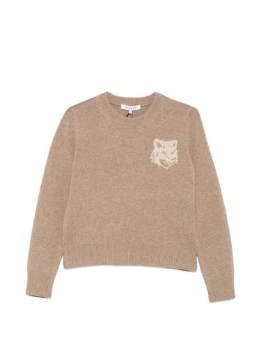 Fox Head Wool Crewneck Jumper - MAISON KITSUNE' - Modalova