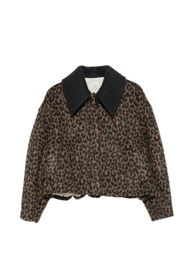 Wool Blend Bomber Jacket - Alysi - Modalova