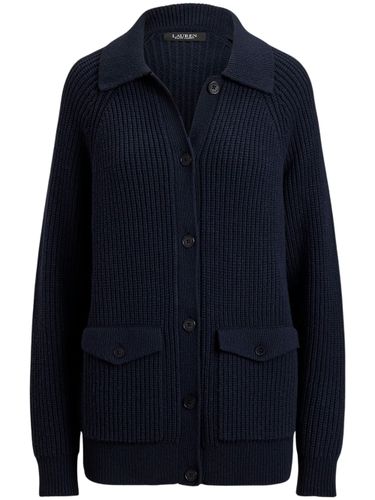 Wool-Blend Rib-Knit Collared Cardigan - Lauren Ralph Lauren - Modalova